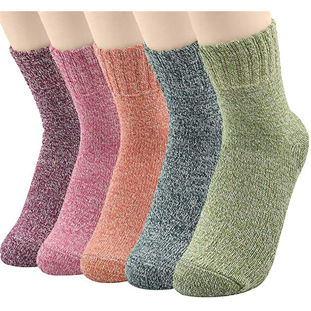 Winter Socks Soft Pairs Cashmere Sports Warm Thick 5 Women  Casual Wool Solid 